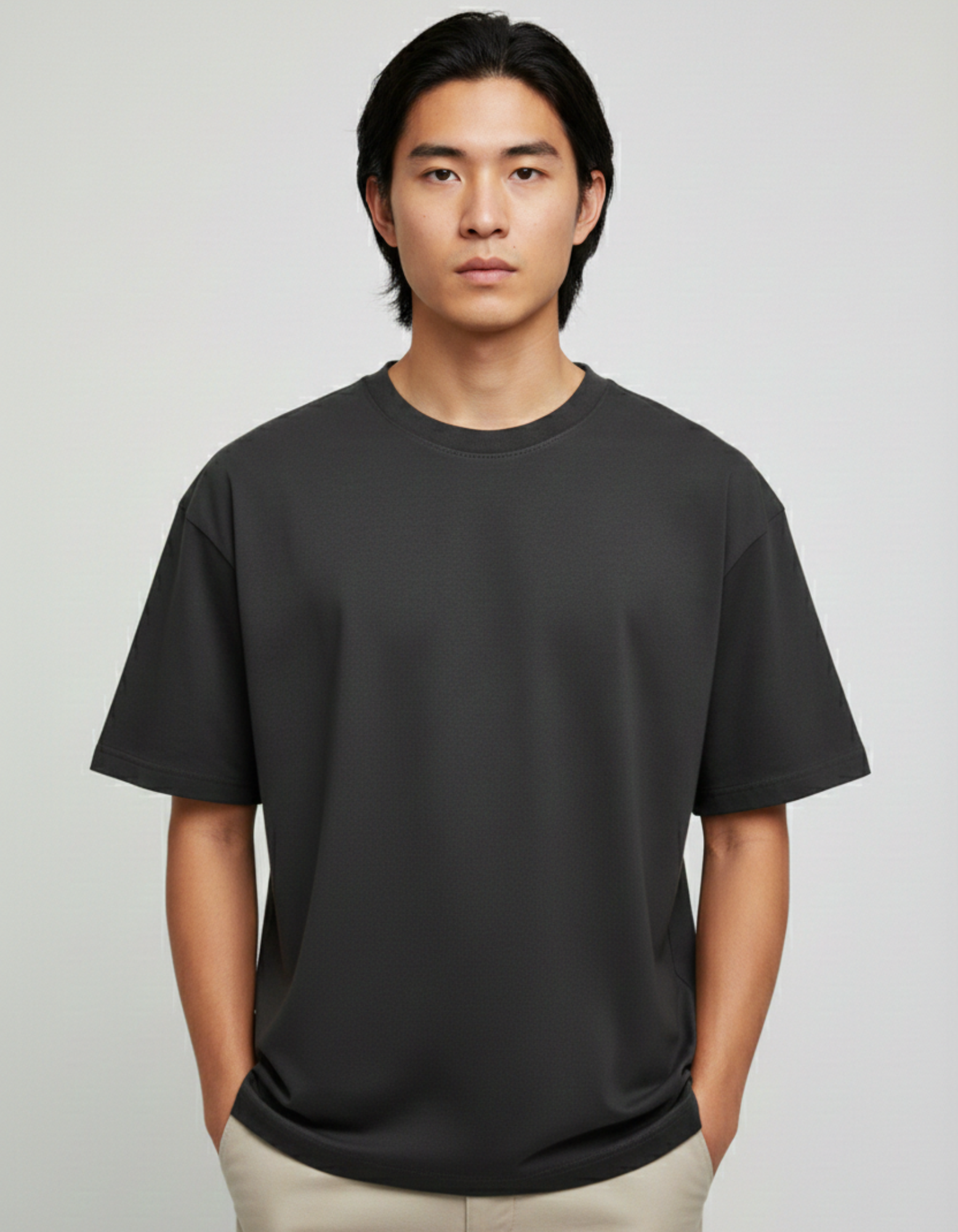 Pull&Bear Heavyweight tshirt-Gray