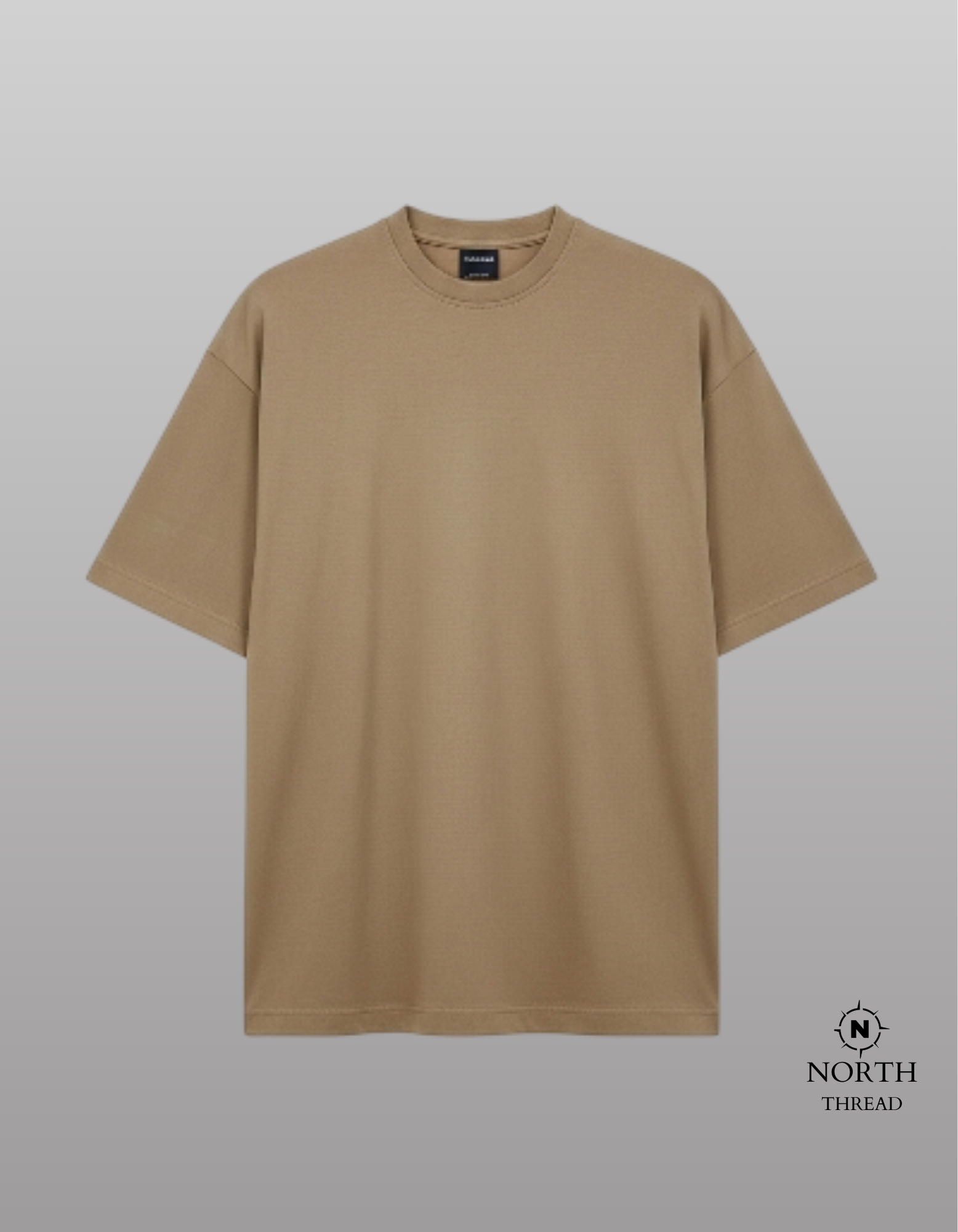 Pull&Bear Heavyweight tshirt-Dark beige