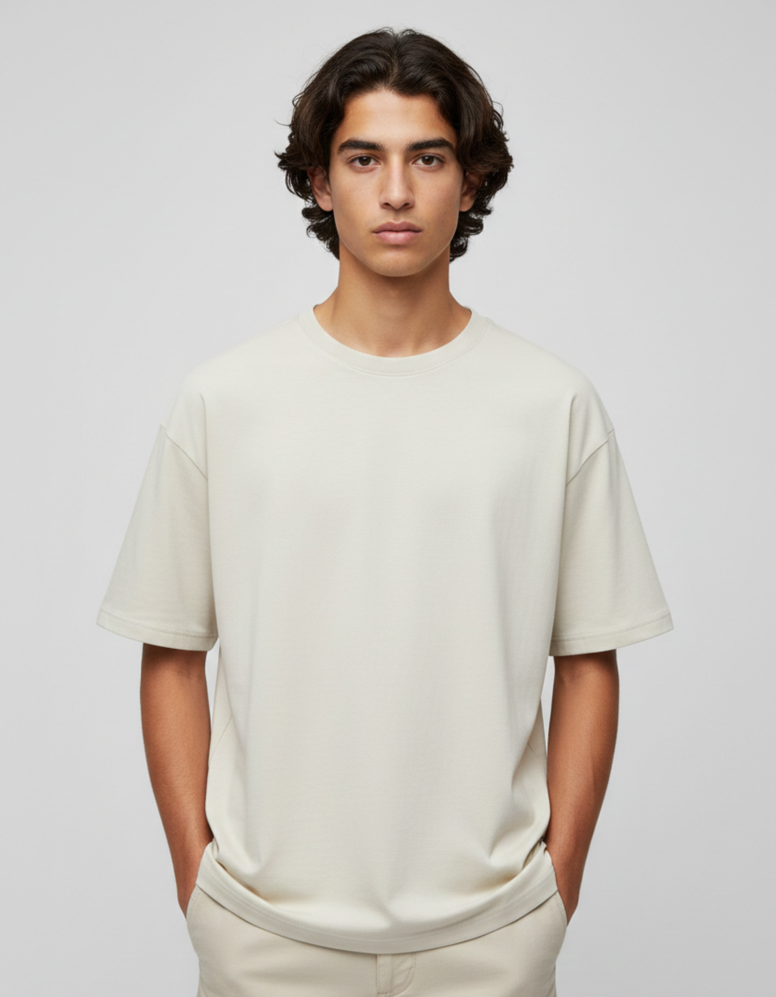 Zara Heavyweight tshirt-Creme
