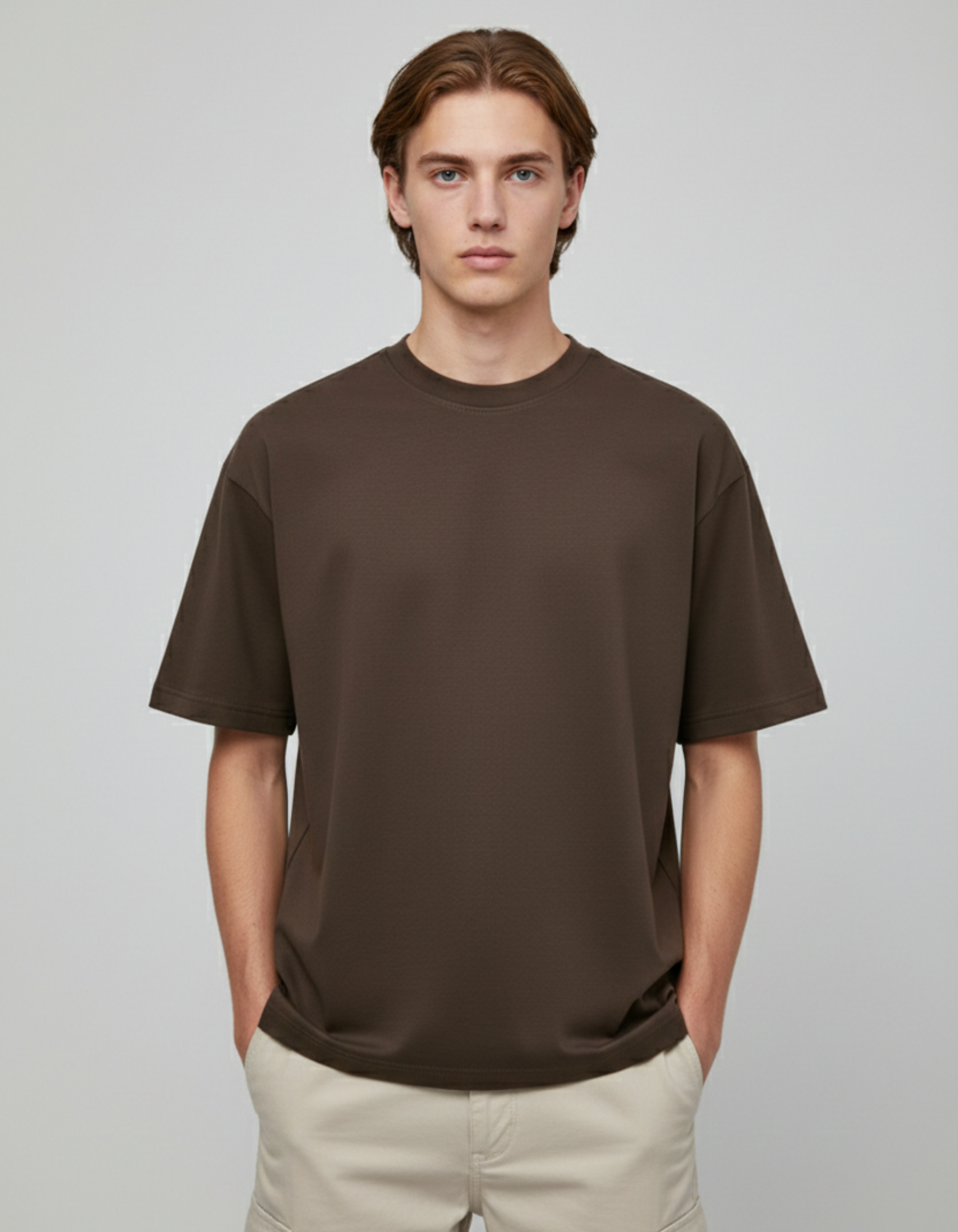 Pull&Bear Heavyweight tshirt-Mocha Brown